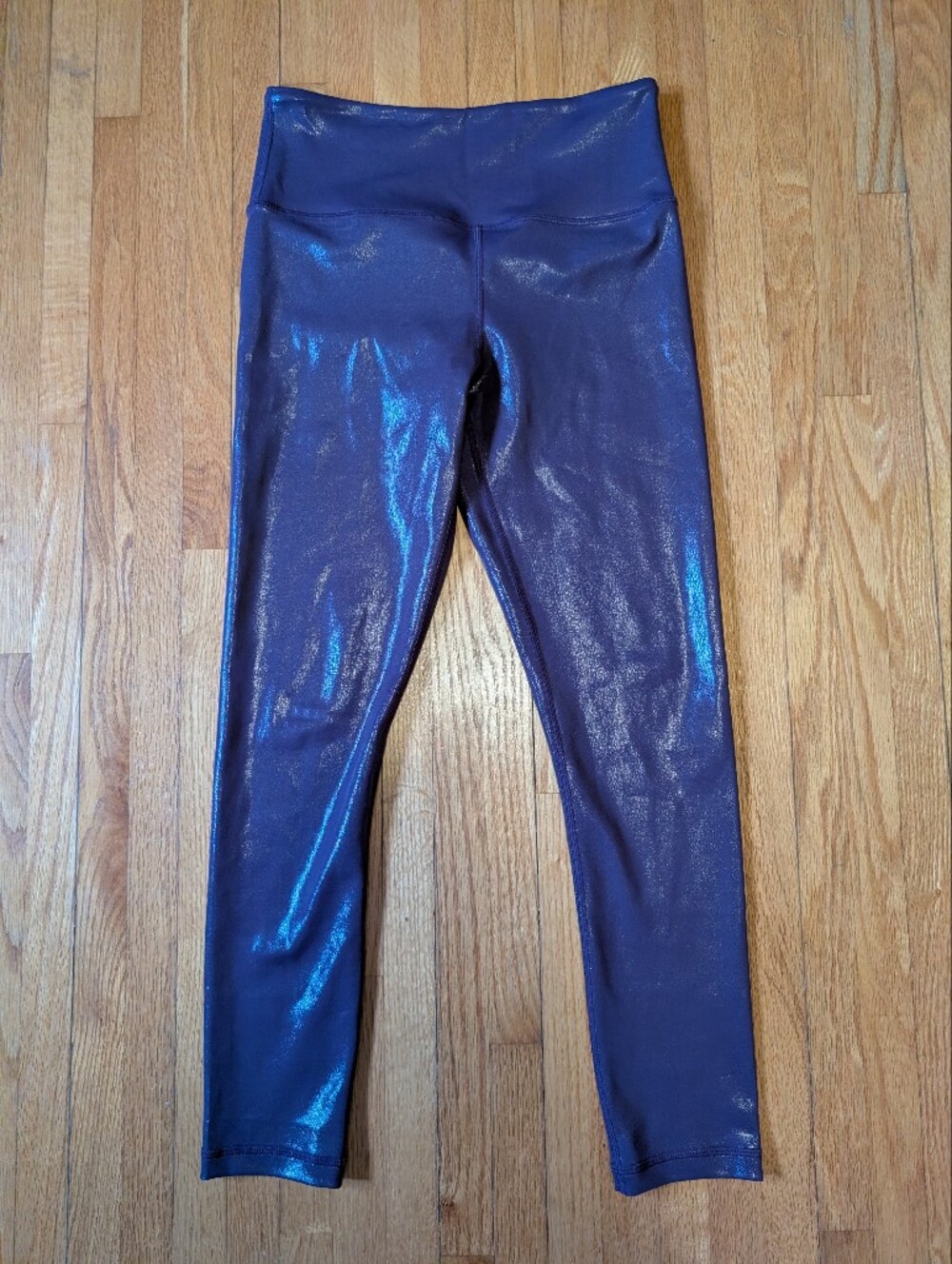 ZYIA Active Metallic Plum Light n Tight Hi-Rise Leggings Size 4
